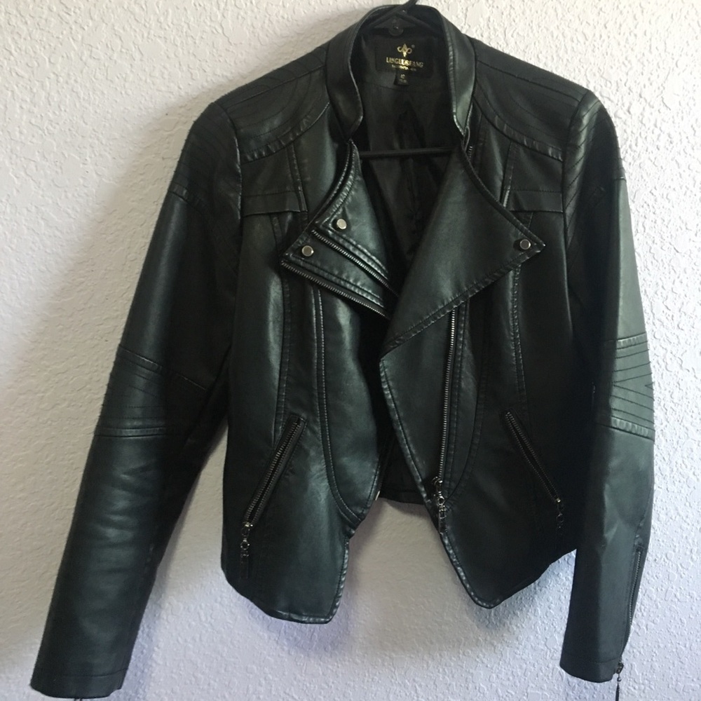 Lingluofang leather jacket